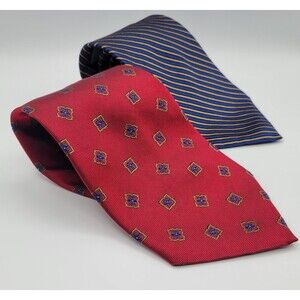 Lauren Ralph Lauren Tie Geometric & Striped Pattern Silk Necktie